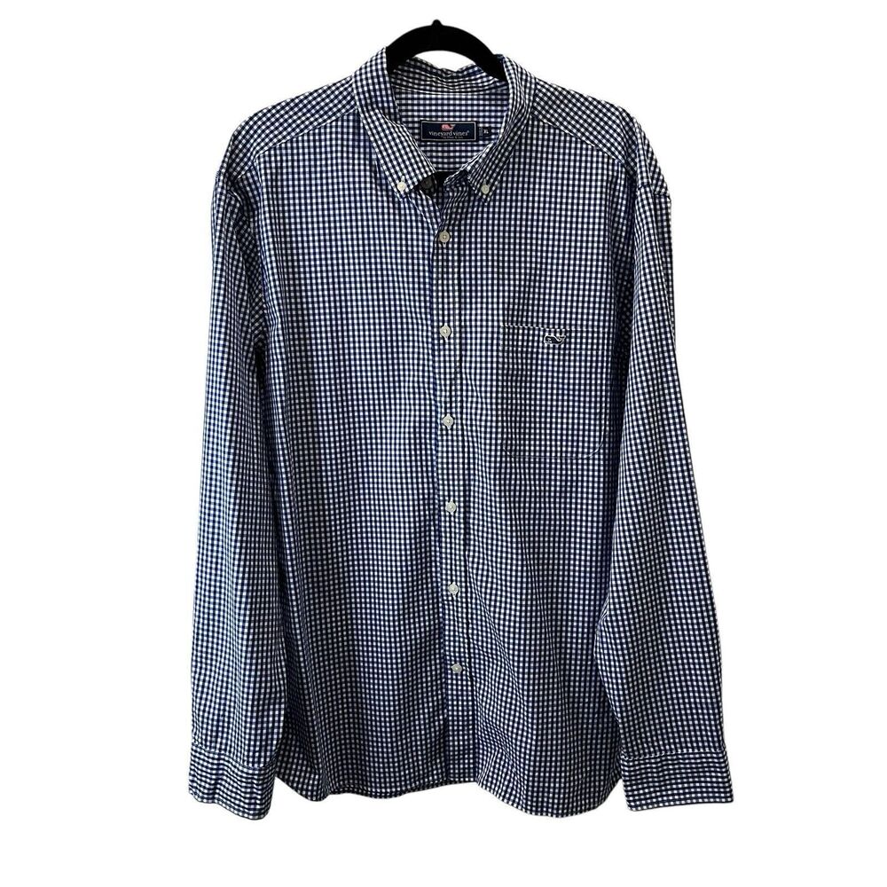 VINEYARD VINES Shep & Ian Mens Size XL Blue Plaid Long Sleeve Button Down Shirt